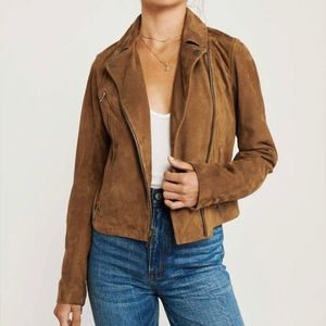 Vegan Faux Suede Moto Jacket (Size S)